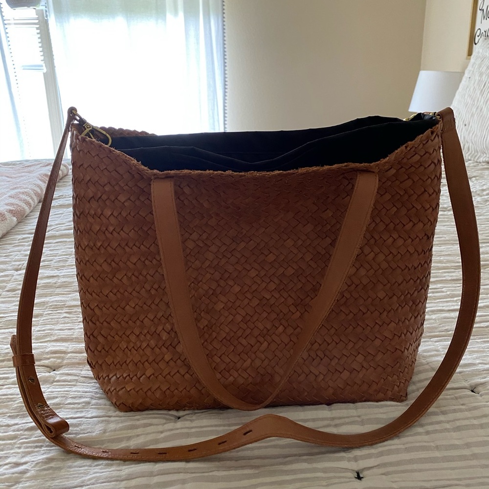 Madewell Medium Transport Tote Woven Leather